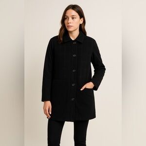 Nuage Black Windowpane Button-Up Coat – Size M